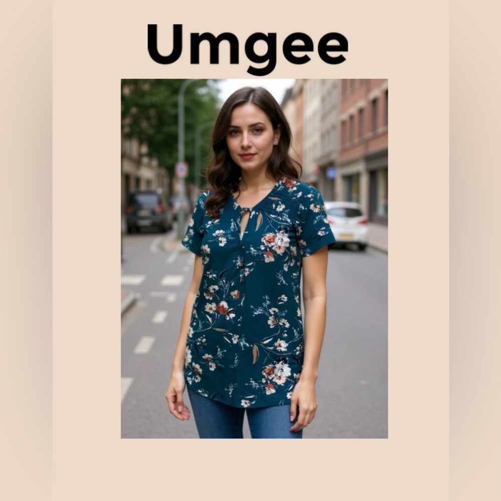 Umgee Women’s Short Sleeve Blouse Size Medium NWOT
